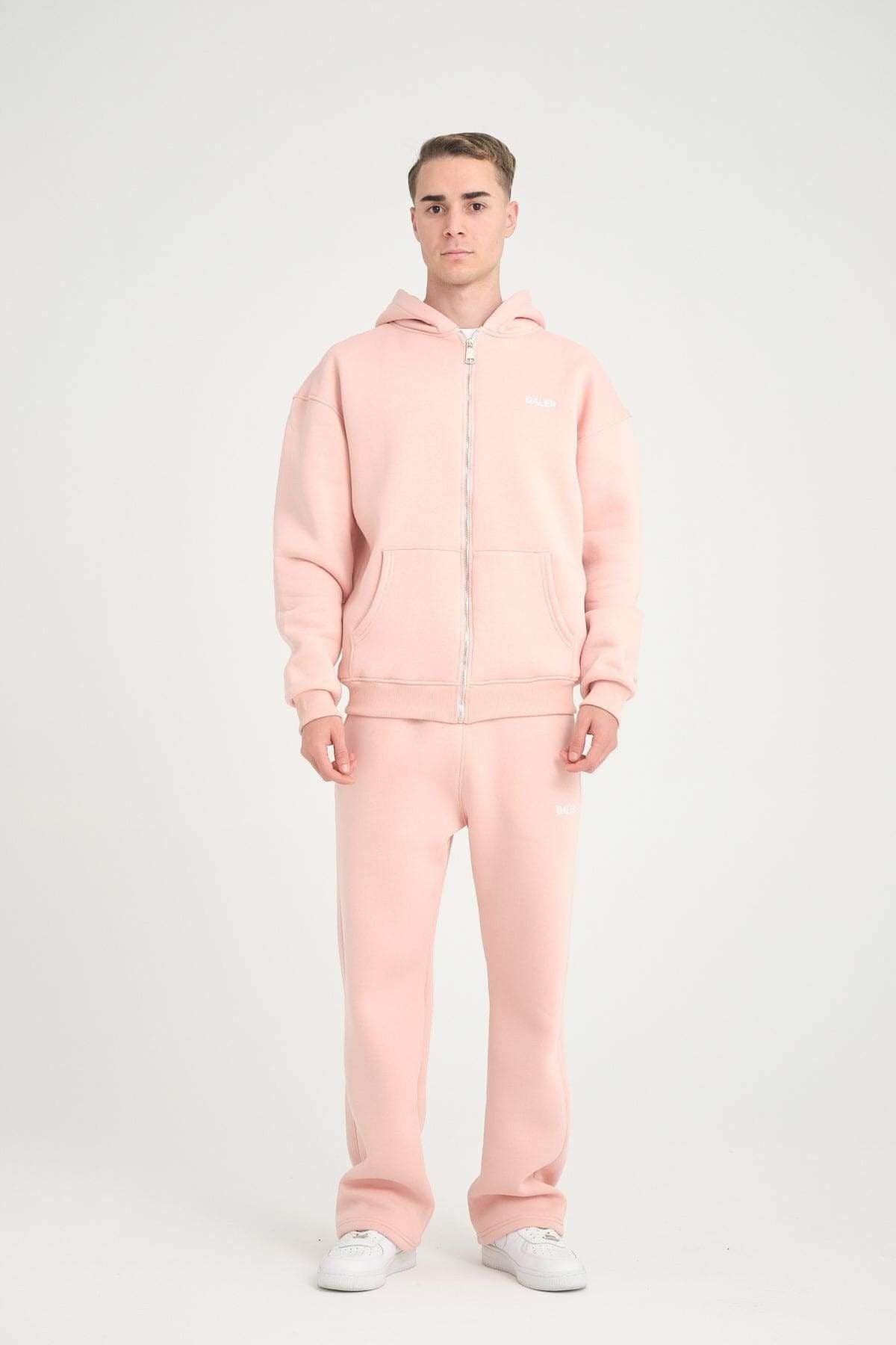 Basic Heavyweight Zipper Hoodie - Pink